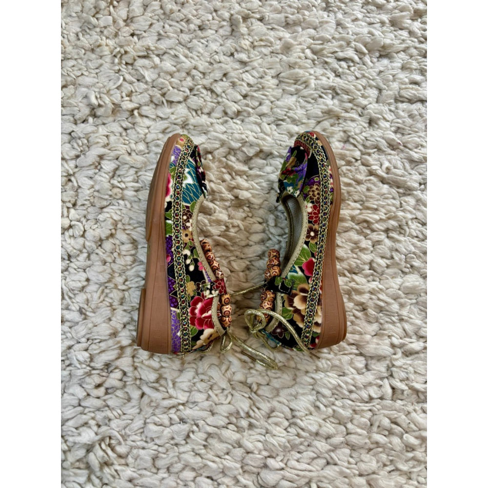 Women's Unbranded Black Multi-color Floral Beaded Flats size 36 - Picture 5 of 11